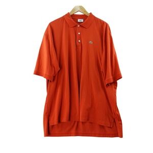 Lacoste Mens L Orange Cotton Short Sleeve Classic Fit Casual Polo Shirt Preppy